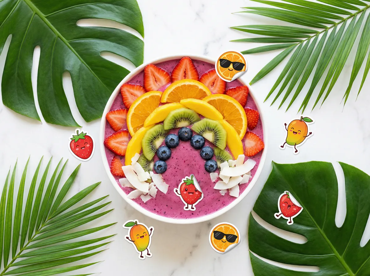 水果派解说 热门视频：彩虹水果思慕雪碗